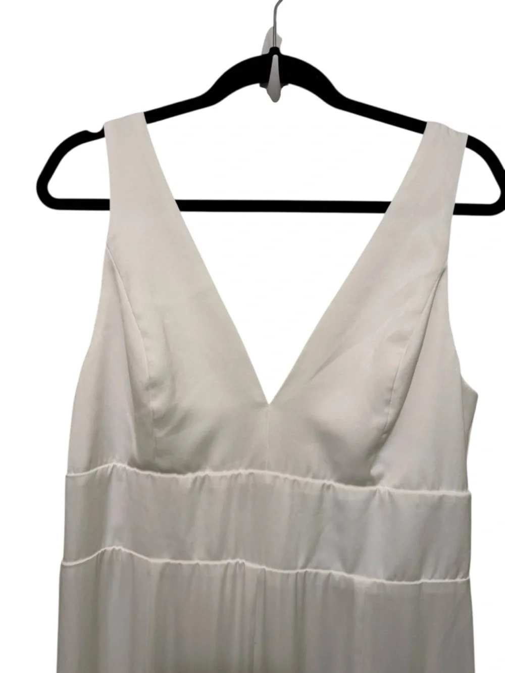 Lulu's White V-Neck Jumpsuit with Back Bow - Picture 3 of 13